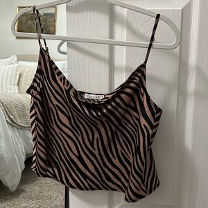Satin brown and black zebra tank